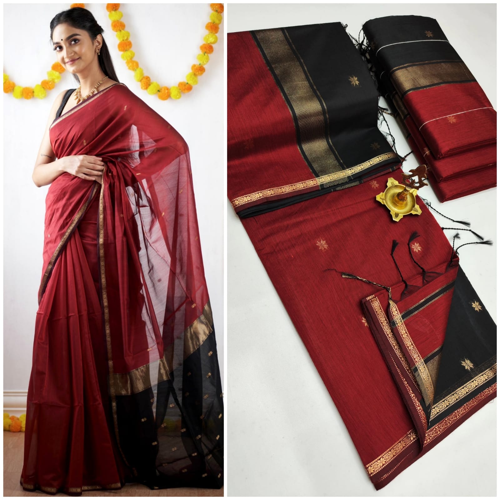 SC003 COTTON MAHESHWARI SAREE