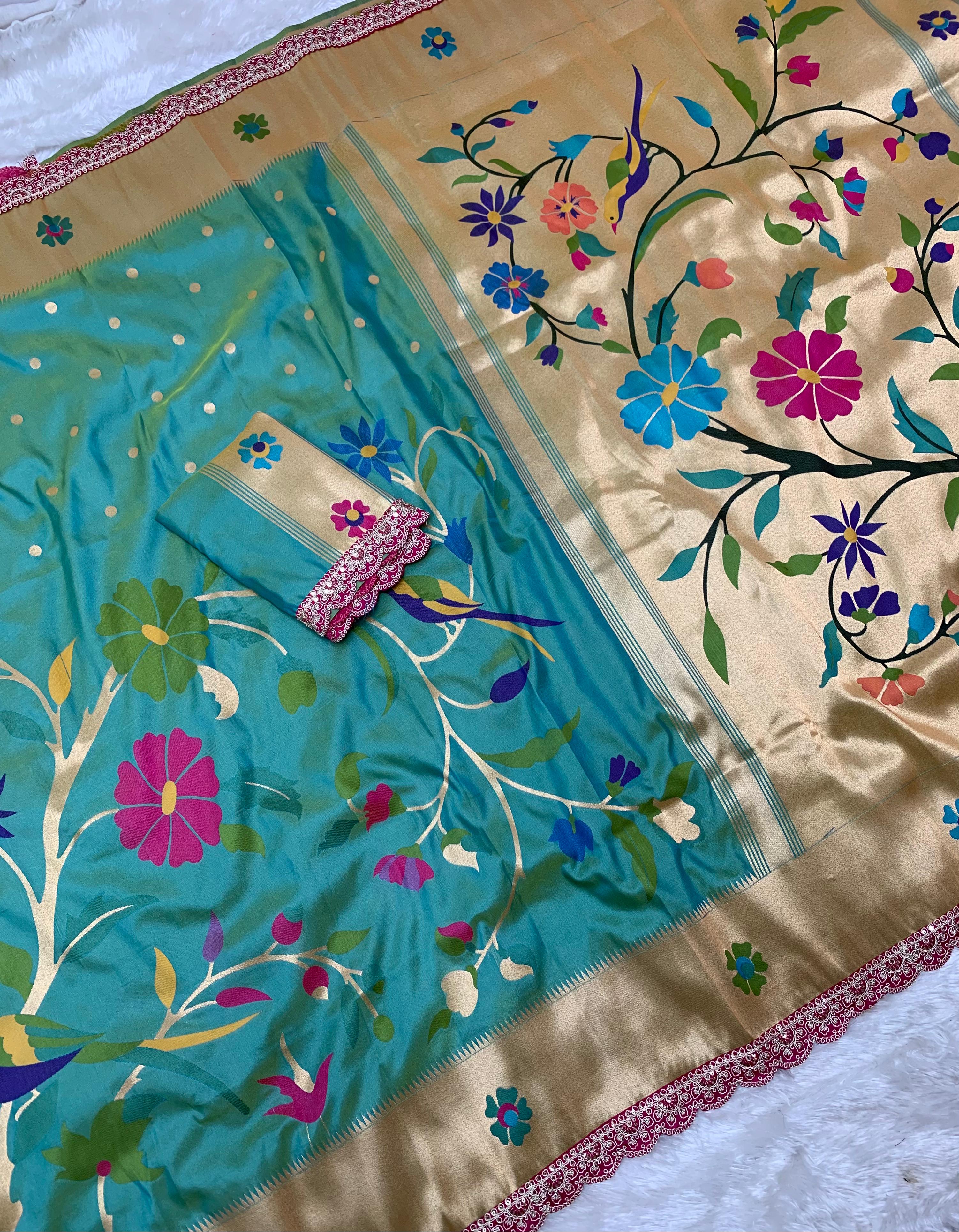 SP011 silk brocked designer paithani
