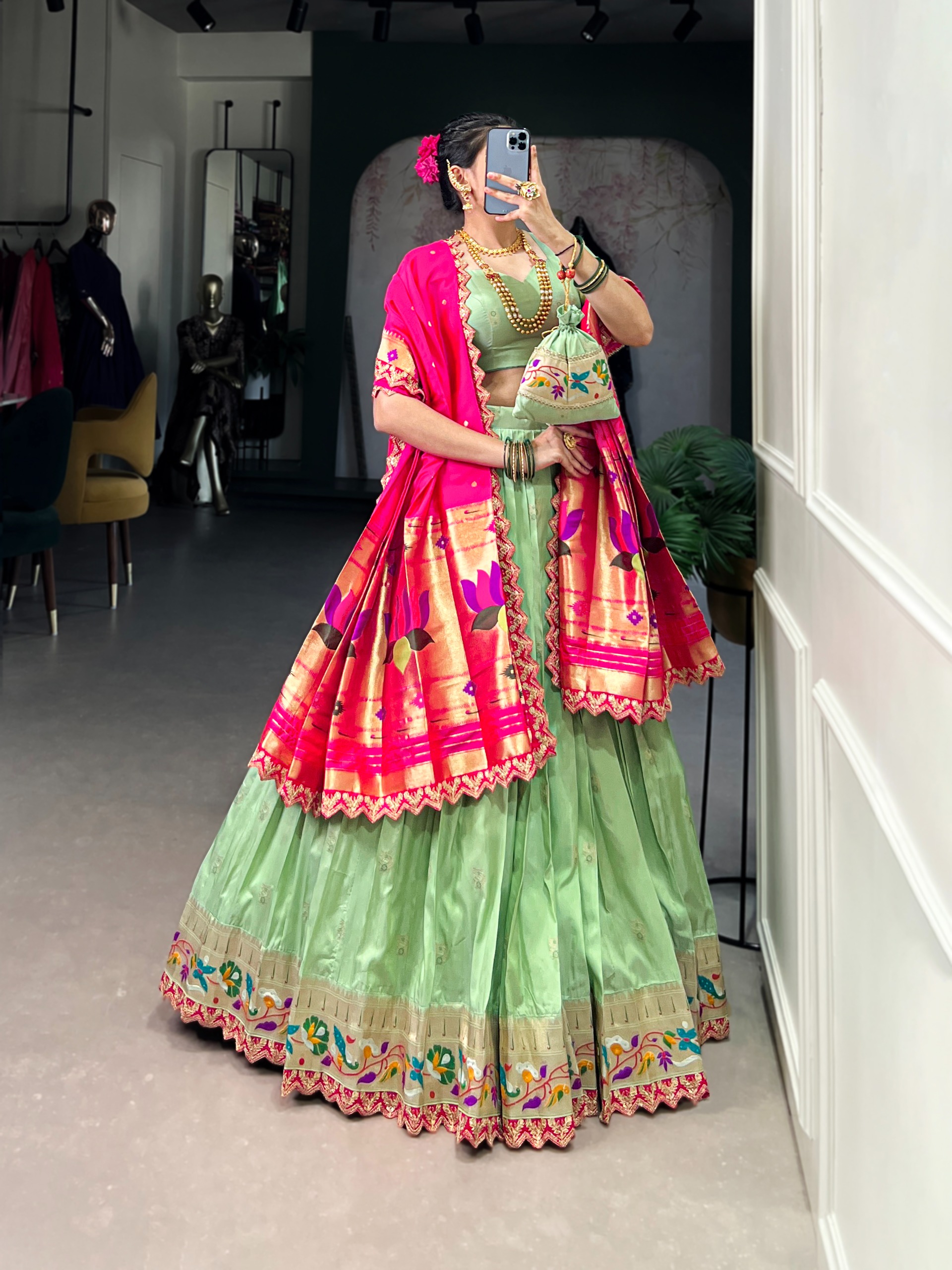paithani premium wedding lehenga
