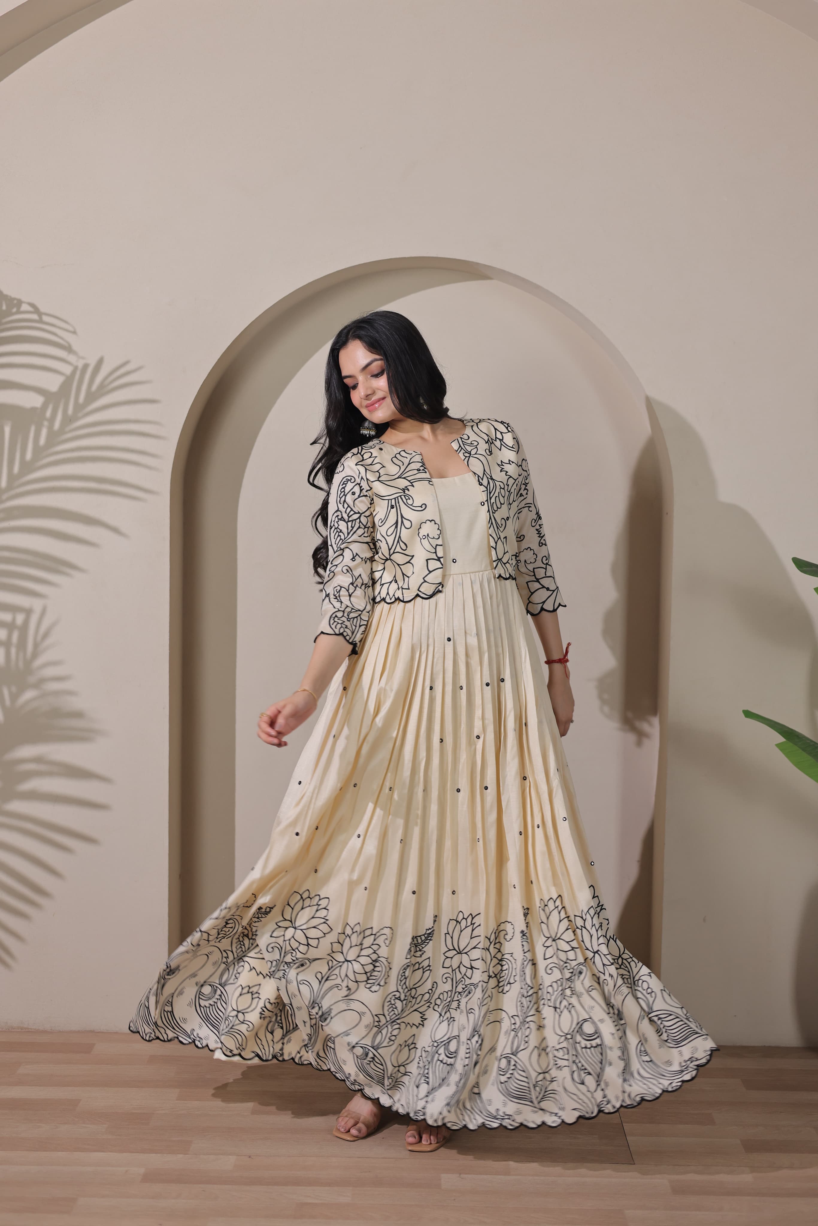 Pure tushar silk gown
