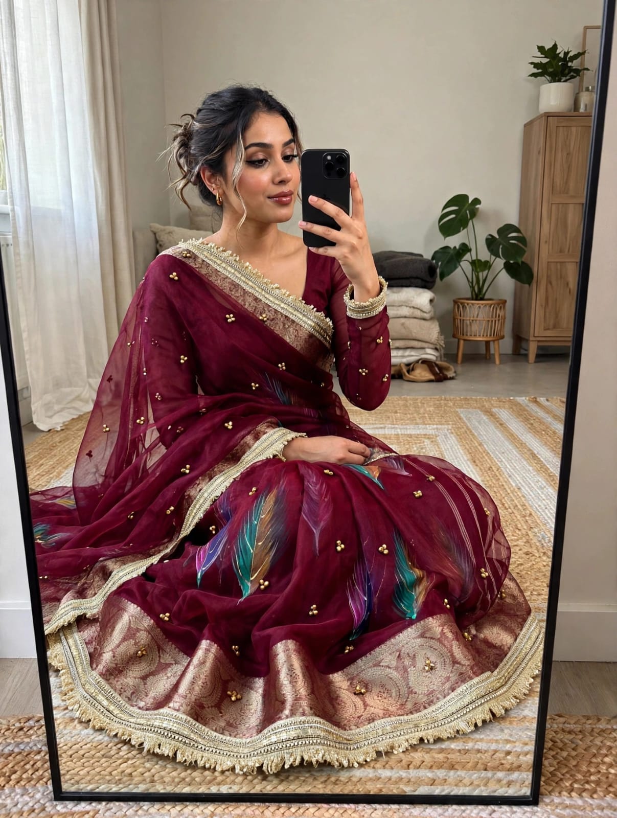 DS004 DESIGNER GHOONGROO SAREE
