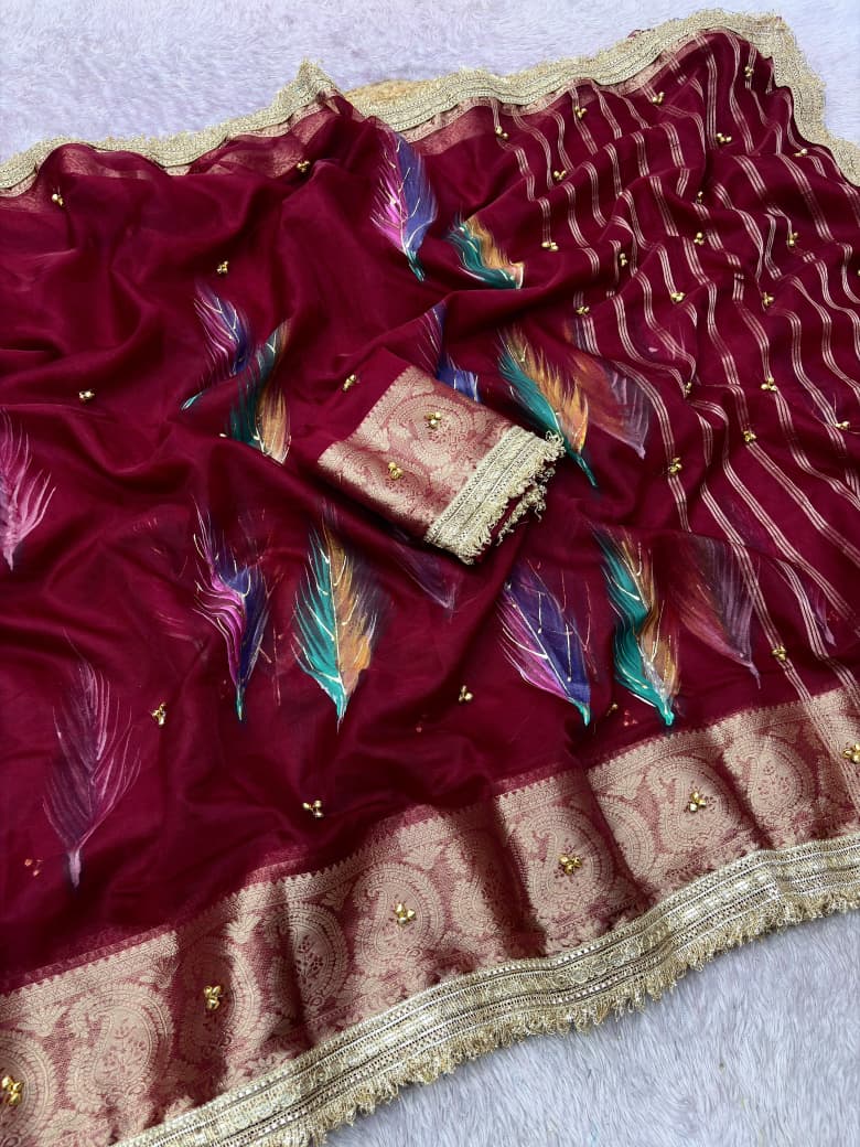 DS004 DESIGNER GHOONGROO SAREE